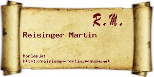 Reisinger Martin névjegykártya